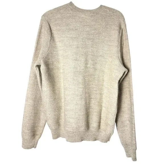 Vince Alpaca Wool V-Neck Herringbone‎ Mens Sweater L